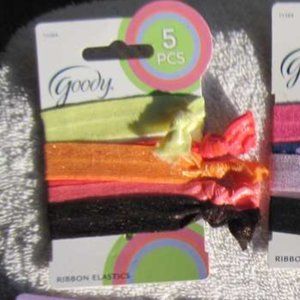5 Goody Shiny Knotted Ribbon Hair Elastic Bands